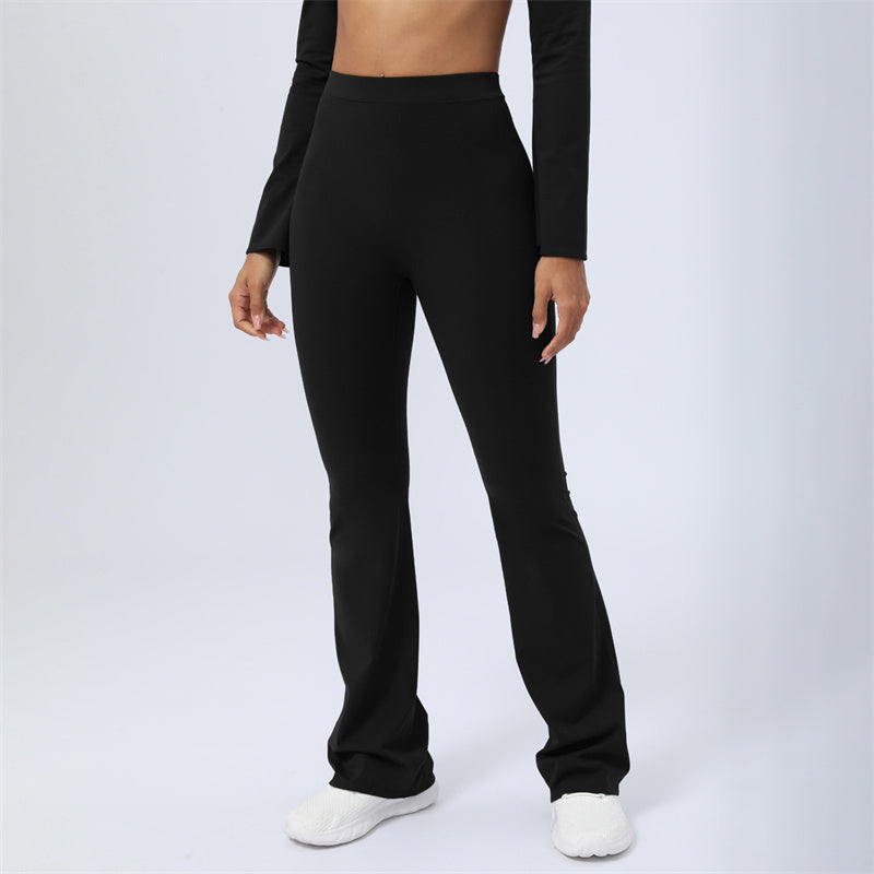 Buddha Stones Długi rękaw Biustonosz z odkrytymi plecami i ramiączkami Spodnie rozszerzane Fitness Joga Strój - Czarny - Spodnie - US8-10, UK/AU12-14, EU40-42 (XL)  - image 43