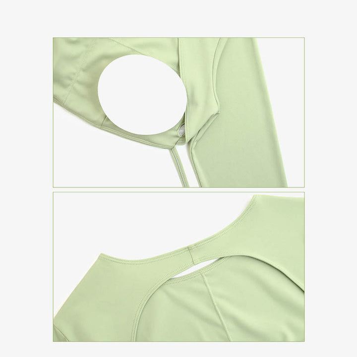 Buddha Stones Długi rękaw Biustonosz z odkrytymi plecami i ramiączkami Spodnie rozszerzane Fitness Joga Strój - image 16