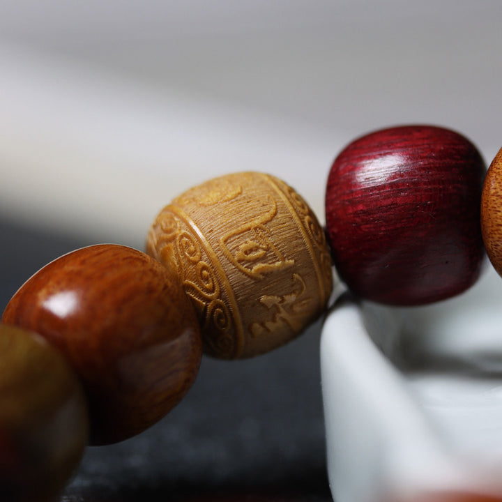 Buddha Stones Tybet Różnorodne Drewno Om Mani Padme Hum Bransoletka Czystości