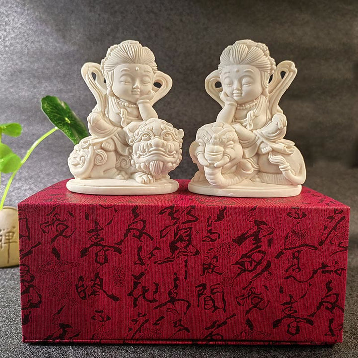 Buddha Stones Mini kość słoniowa owoce Tathagata budda lotos Kwan Yin Avalokitesvara Manjusri Samantabhadra spokój dekoracja biurka