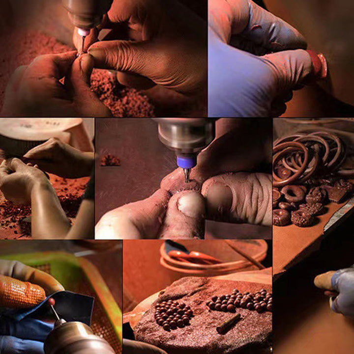 Buddha Stones Naturalny Cynobrowy Lotos Om Mani Padme Hum Błogosławieństwo Naszyjnik Wisiorek Sznurkowy