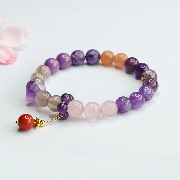 Bransoletka z koralików uzdrawiających Buddha Stones Natural Amethyst Crystal Inner Peace