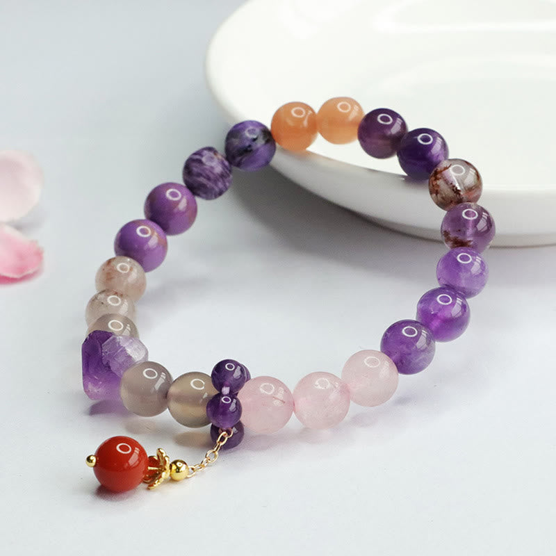 Bransoletka z koralików uzdrawiających Buddha Stones Natural Amethyst Crystal Inner Peace