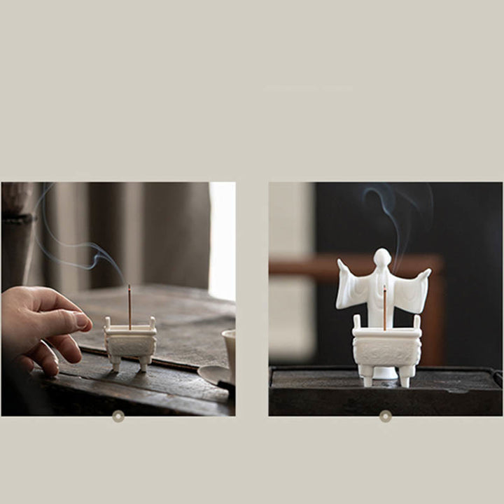 Buddha Stones , Dobrobyt Smoka, Podwójne Uszy Lwa, Wzór Uzdrawiający, Ceramiczny Kadzielnica Dekoracja