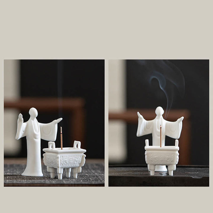 Buddha Stones , Dobrobyt Smoka, Podwójne Uszy Lwa, Wzór Uzdrawiający, Ceramiczny Kadzielnica Dekoracja