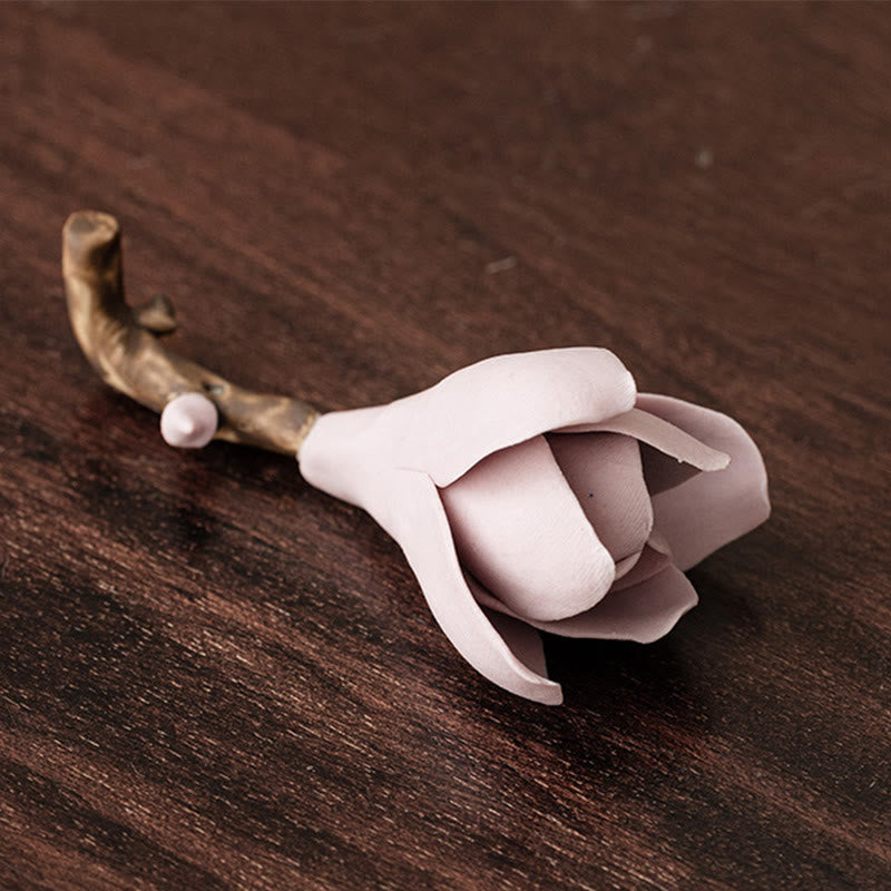 Buddha Stones Gardenia Kwiat Wzór Ceramiczny Uzdrawiający Kadzielnica Dekoracja