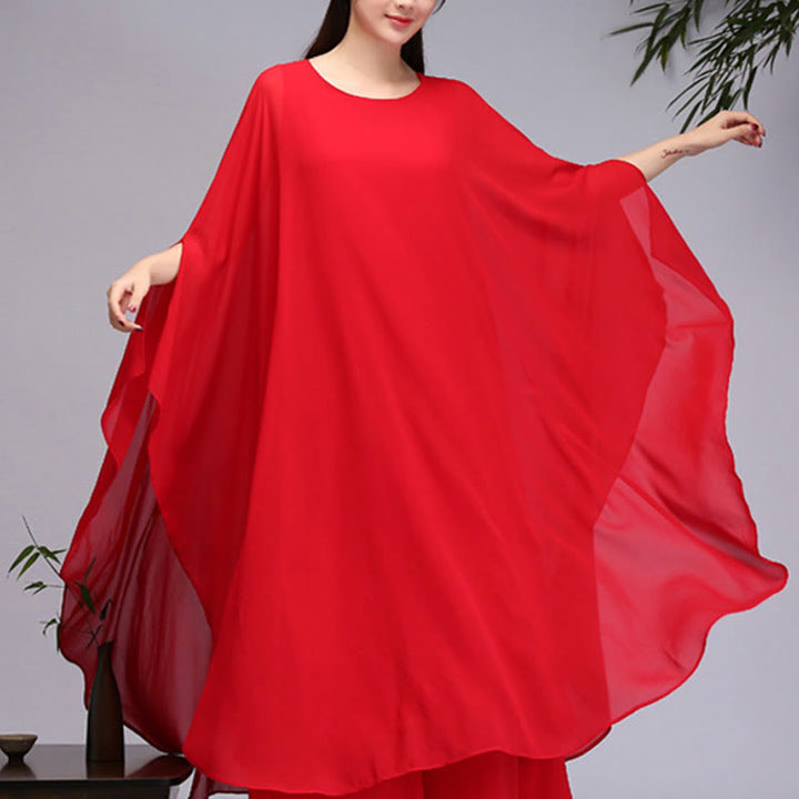 Buddha Stones Prosty wzór Midi Sukienka Szerokie Spodnie Medytacja Duchowy Zen Praktyka Joga Taniec Odzież - Czerwony - Sukienka midi (tylko sukienka) - US8-10,UK/AU12-14,EU40-42 (2XL) - image 14