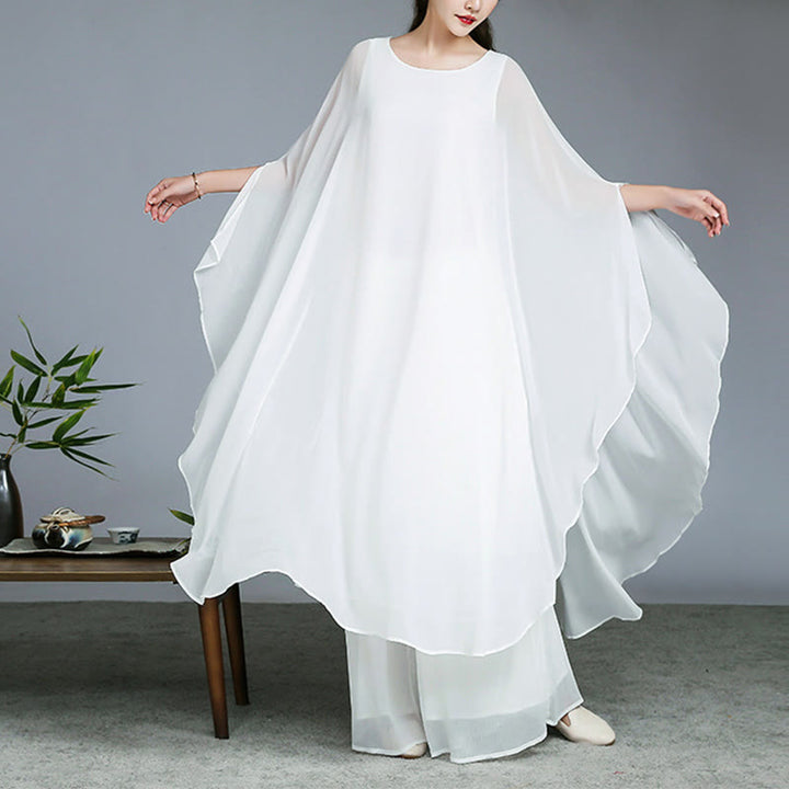 Buddha Stones Prosty wzór Midi Sukienka Szerokie Spodnie Medytacja Duchowy Zen Praktyka Joga Taniec Odzież - image 1