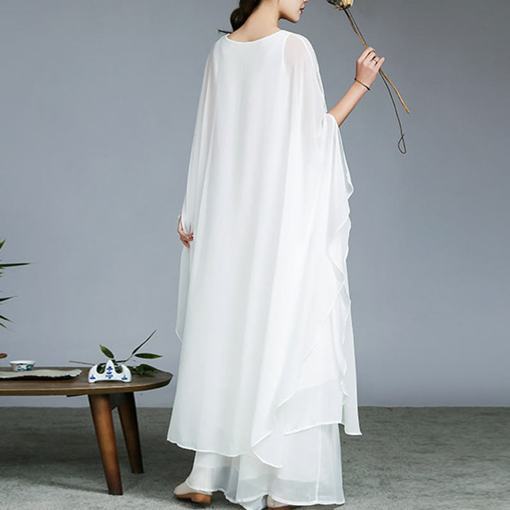 Buddha Stones Prosty wzór Midi Sukienka Szerokie Spodnie Medytacja Duchowy Zen Praktyka Joga Taniec Odzież - image 3