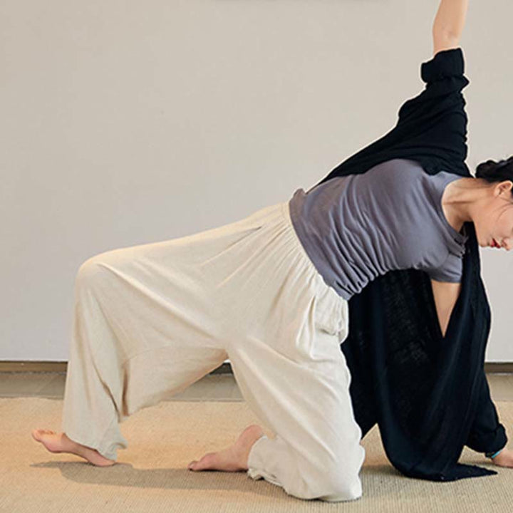 Buddha Stones Płaszcz z długim rękawem, prosty, kurtka, spodnie z szerokimi nogawkami, Zen Tai Chi, joga, medytacja, odzież - image 17