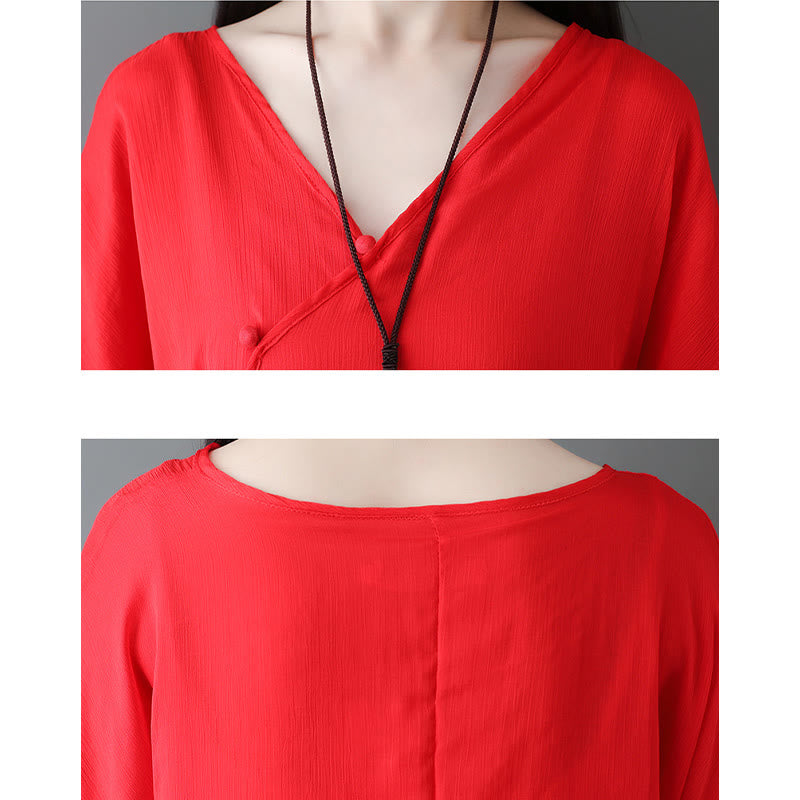 Buddha Stones Sukienka Tunika z Dekoltem w Serek Szerokie Spodnie Medytacja Zen Praktyka Taniec Ubrania - image 16