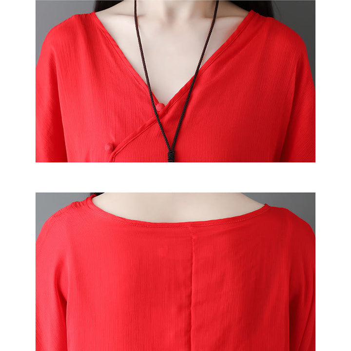 Buddha Stones Sukienka Tunika z Dekoltem w Serek Szerokie Spodnie Medytacja Zen Praktyka Taniec Ubrania - image 16