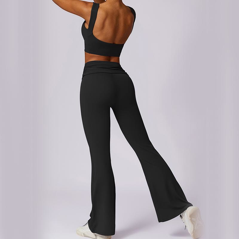 Buddha Stones Bez rękawów Bez pleców Pasek Tank Top Biustonosz Rozkloszowane Spodnie Sport Fitness Joga - image 39