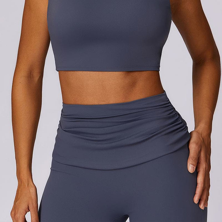 Buddha Stones Bez rękawów Bez pleców Pasek Tank Top Biustonosz Rozkloszowane Spodnie Sport Fitness Joga - image 42