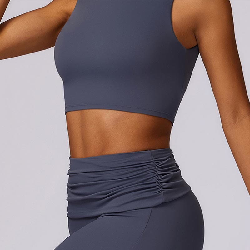 Buddha Stones Bez rękawów Bez pleców Pasek Tank Top Biustonosz Rozkloszowane Spodnie Sport Fitness Joga - image 43