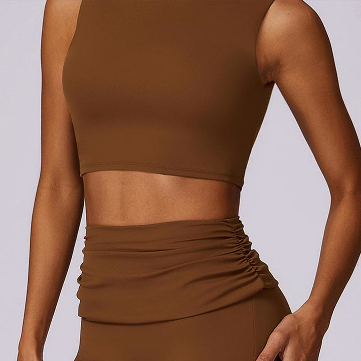 Buddha Stones Bez rękawów Bez pleców Pasek Tank Top Biustonosz Rozkloszowane Spodnie Sport Fitness Joga - image 65