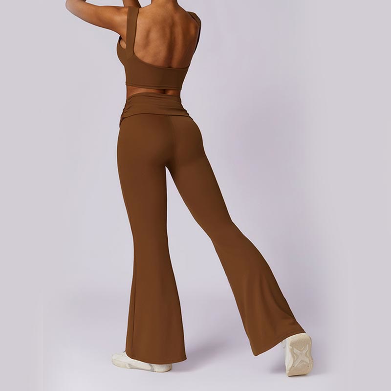 Buddha Stones Bez rękawów Bez pleców Pasek Tank Top Biustonosz Rozkloszowane Spodnie Sport Fitness Joga - image 76