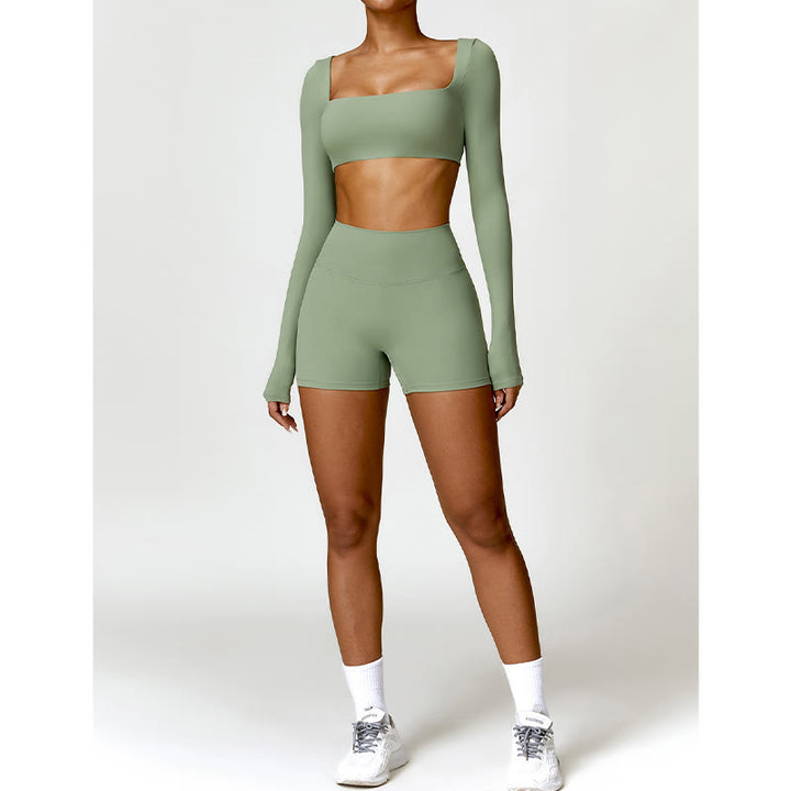 Buddha Stones Sportowy biustonosz do jogi bez pleców z krótkim rękawem - image 35