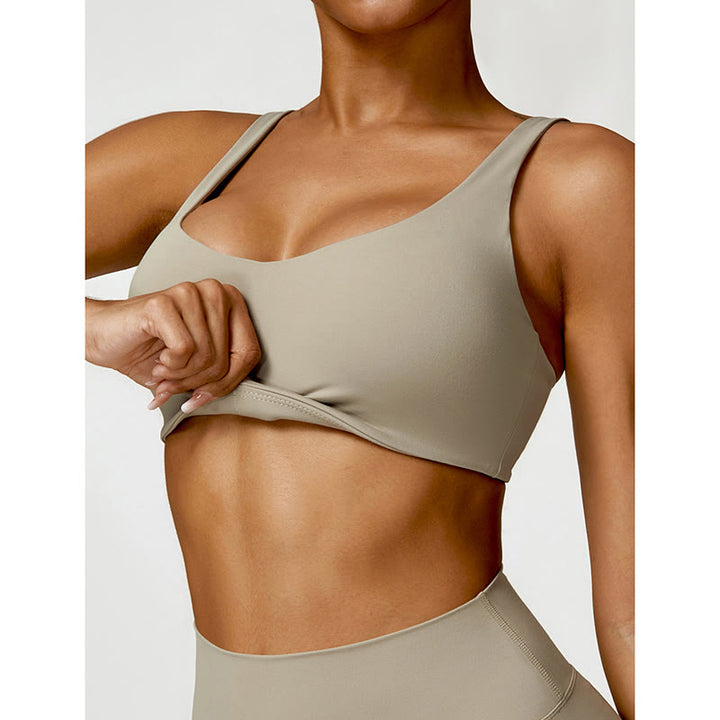 Buddha Stones Sportowy biustonosz do jogi bez pleców z krótkim rękawem - image 50