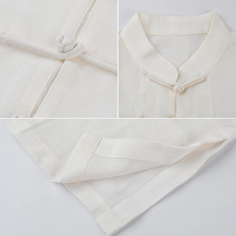 Buddha Stones Jednolity Kolor Żaba-Guzik Medytacja Modlitwa Duchowy Zen Tai Chi Qigong Praktyka Unisex Zestaw Ubrań