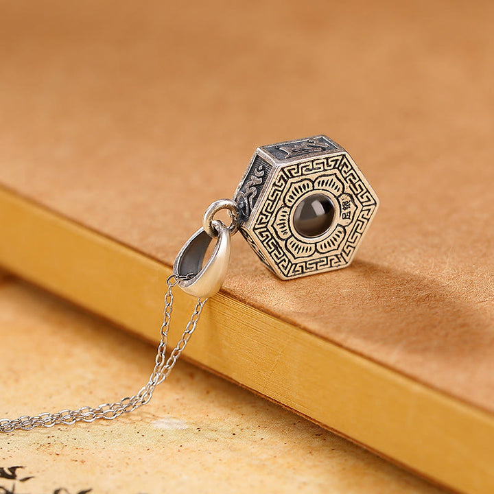 Buddha Stones 990 Srebro Tybetańskie Om Mani Padme Hum Lotus Love Projection Naszyjnik Wisiorek - image 2