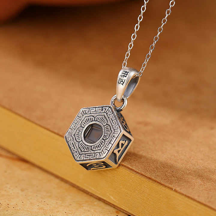 Buddha Stones 990 Srebro Tybetańskie Om Mani Padme Hum Lotus Love Projection Naszyjnik Wisiorek - image 4