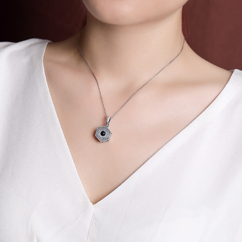 Buddha Stones 990 Srebro Tybetańskie Om Mani Padme Hum Lotus Love Projection Naszyjnik Wisiorek - image 7