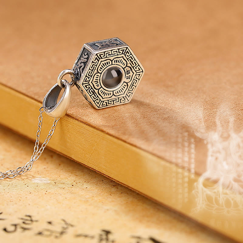 Buddha Stones 990 Srebro Tybetańskie Om Mani Padme Hum Lotus Love Projection Naszyjnik Wisiorek - image 6