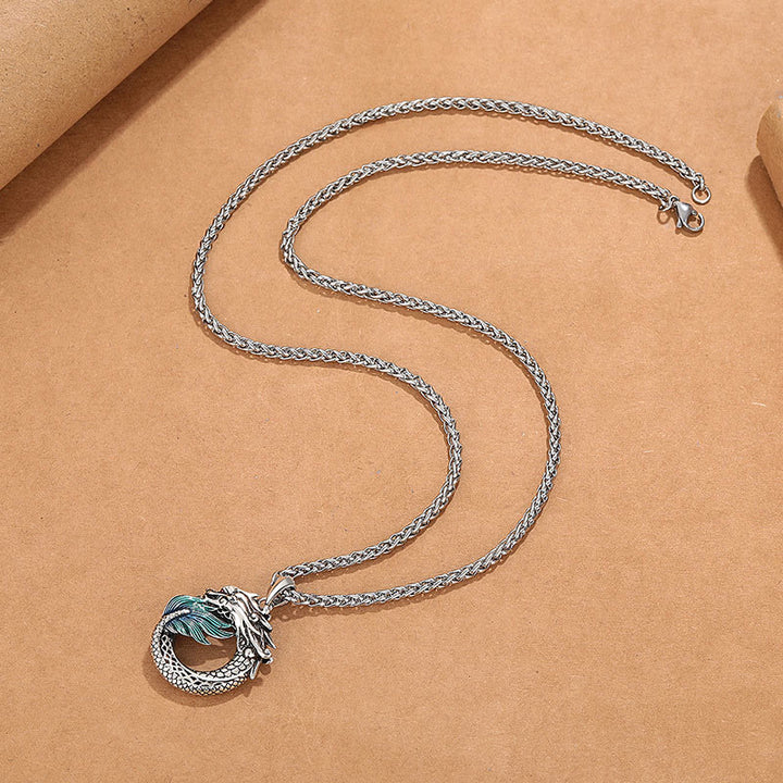 Naszyjnik Buddha Stones Tybetański Miedziany Smok Siła