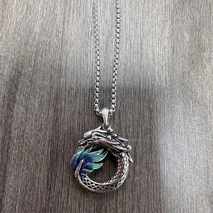 Naszyjnik Buddha Stones Tybetański Miedziany Smok Siła