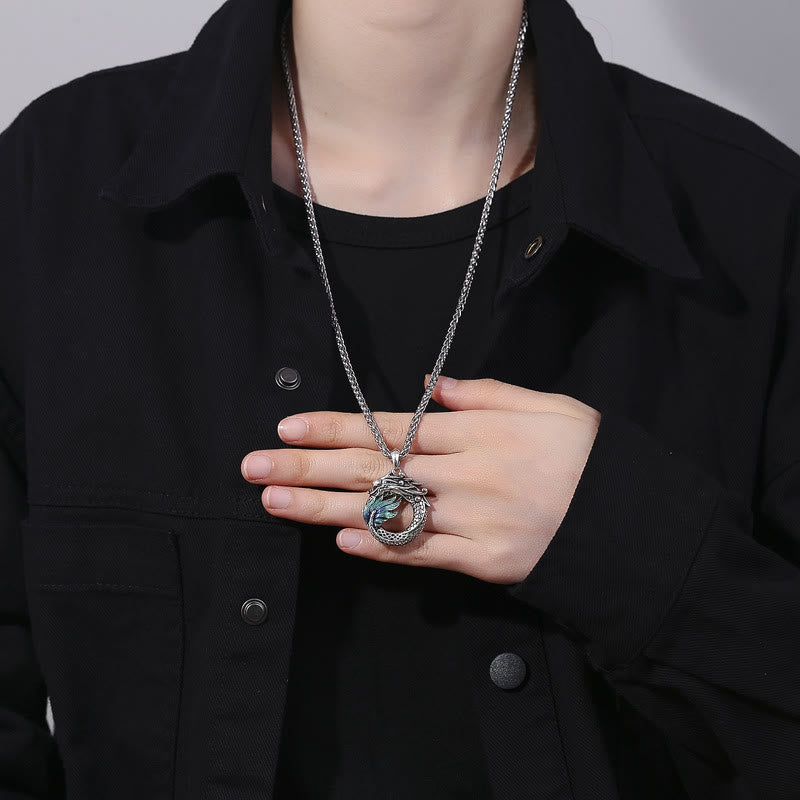 Naszyjnik Buddha Stones Tybetański Miedziany Smok Siła