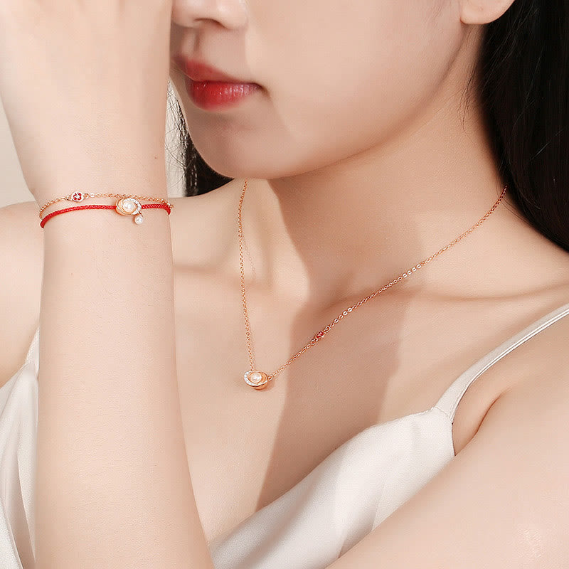 Buddha Stones 925 Srebro Sterling Perły Sztabki Miedziane Monety Uzdrawiający Naszyjnik Wisiorek Czerwona Lina Bransoletka Zestaw - image 1