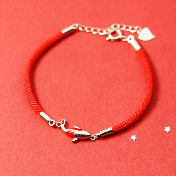 Buddha Stones Miedziany Naszyjnik Bogactwo Ryb Koi Wisiorek Czerwona Lina Bransoletka Kolczyki Zestaw