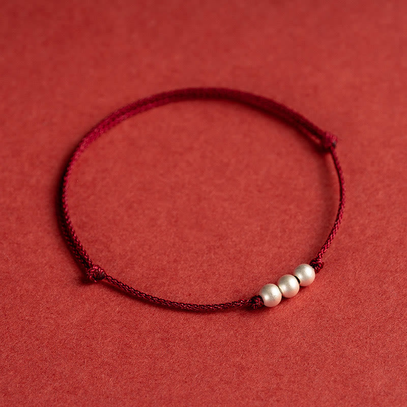 Bransoletka ochronna z trzema koralikami i Buddha Stones próby 925 - image 3