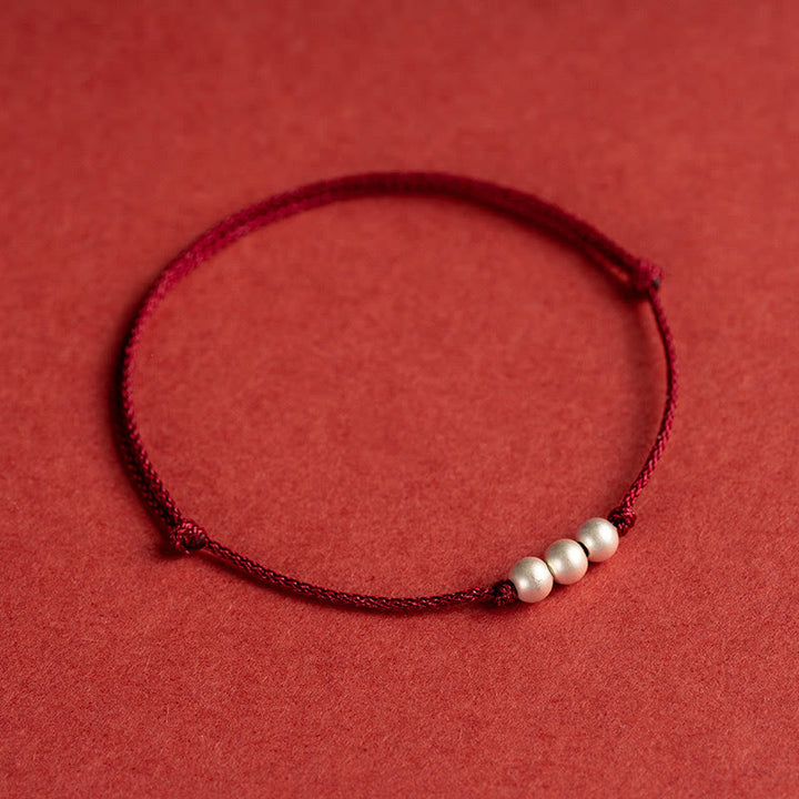 Bransoletka ochronna z trzema koralikami i Buddha Stones próby 925 - image 3