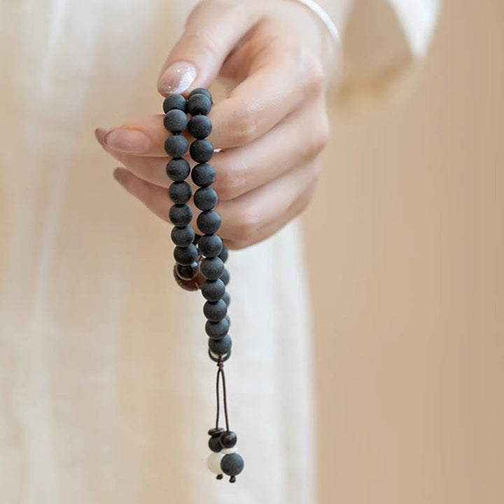 Buddha Stones Tybetańskie Dwuwarstwowa Cyprysowa Bransoletka Uzdrawiająca Bodhi Lotus