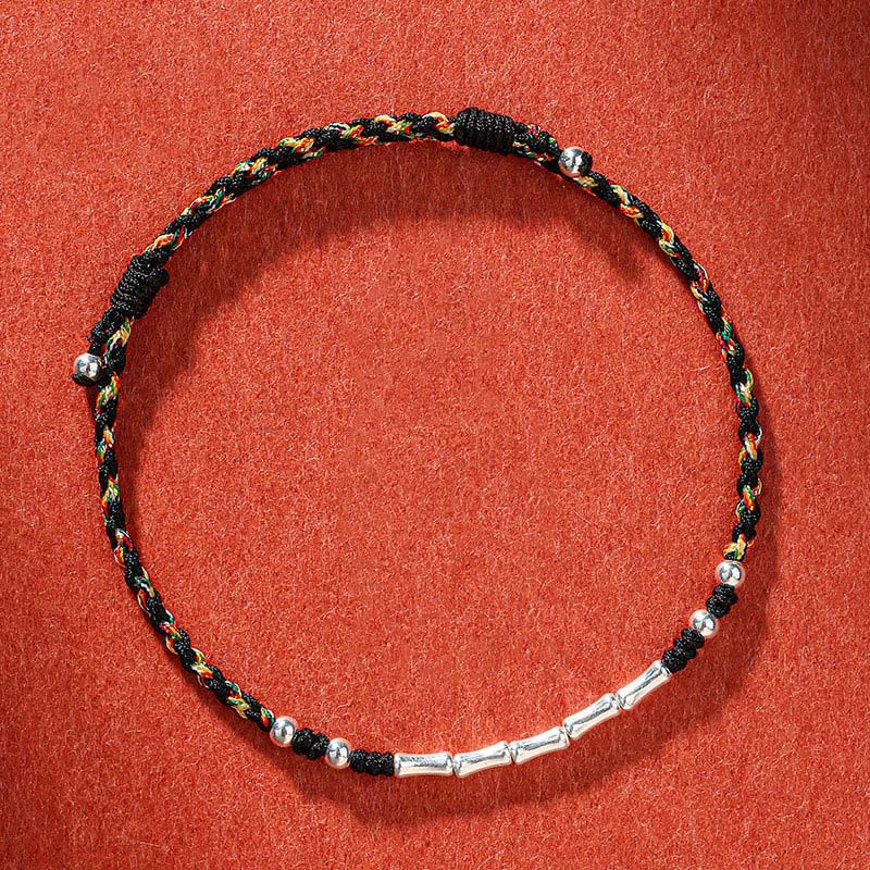 Buddha Stones Tybet Ręcznie robiona wielokolorowa bambusowa bransoletka ochronna pleciona ze sznurka