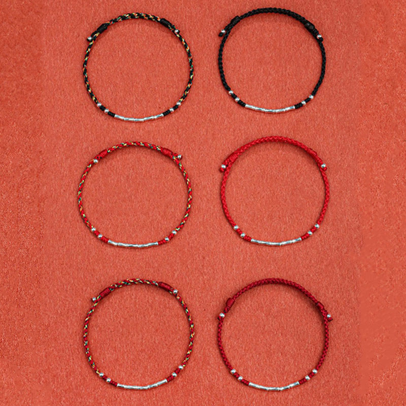 Buddha Stones Tybet Ręcznie robiona wielokolorowa bambusowa bransoletka ochronna pleciona ze sznurka