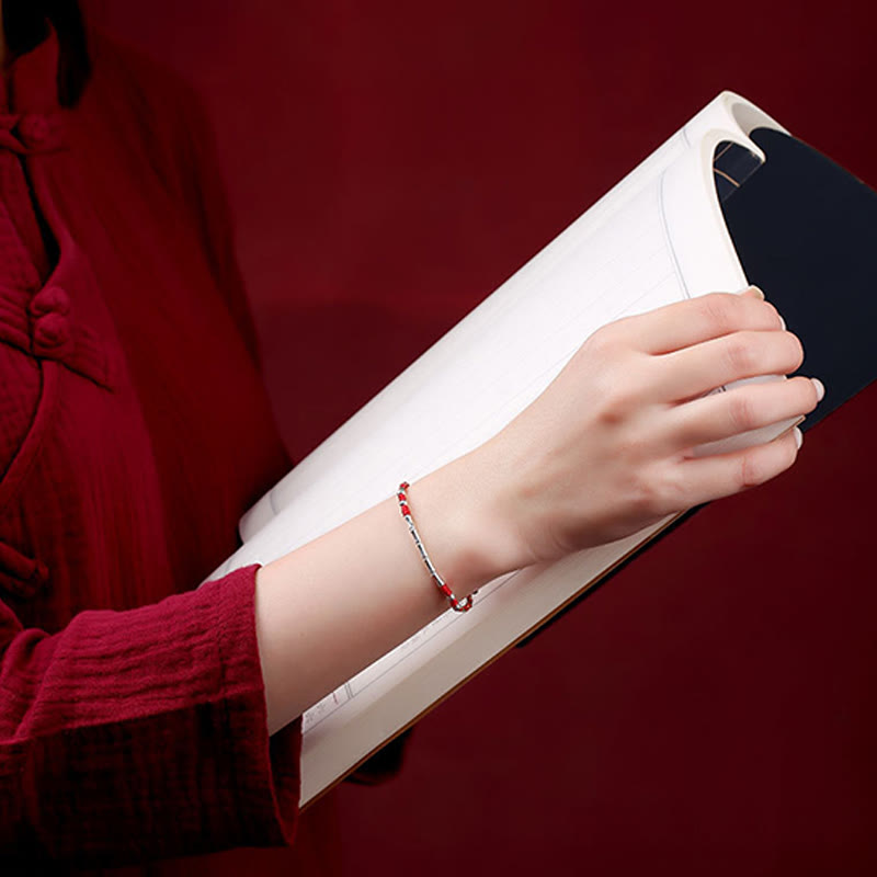 Buddha Stones Tybet Ręcznie robiona wielokolorowa bambusowa bransoletka ochronna pleciona ze sznurka