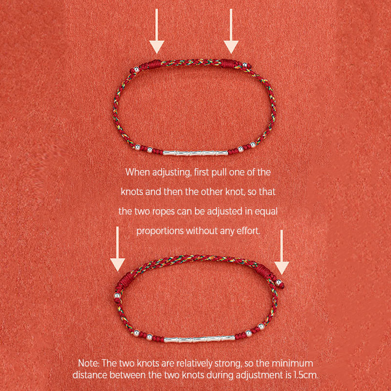 Buddha Stones Tybet Ręcznie robiona wielokolorowa bambusowa bransoletka ochronna pleciona ze sznurka