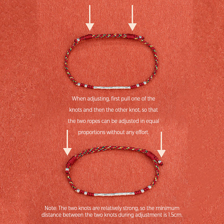 Buddha Stones Tybet Ręcznie robiona wielokolorowa bambusowa bransoletka ochronna pleciona ze sznurka