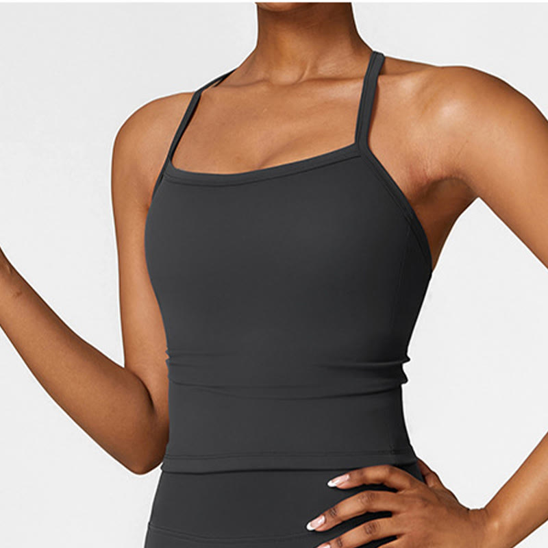 Buddha Stones Jednolity Kolor Krótki Top z Wysokim Stanem Szorty Sportowe Fitness Siłownia Joga Stroje - image 18