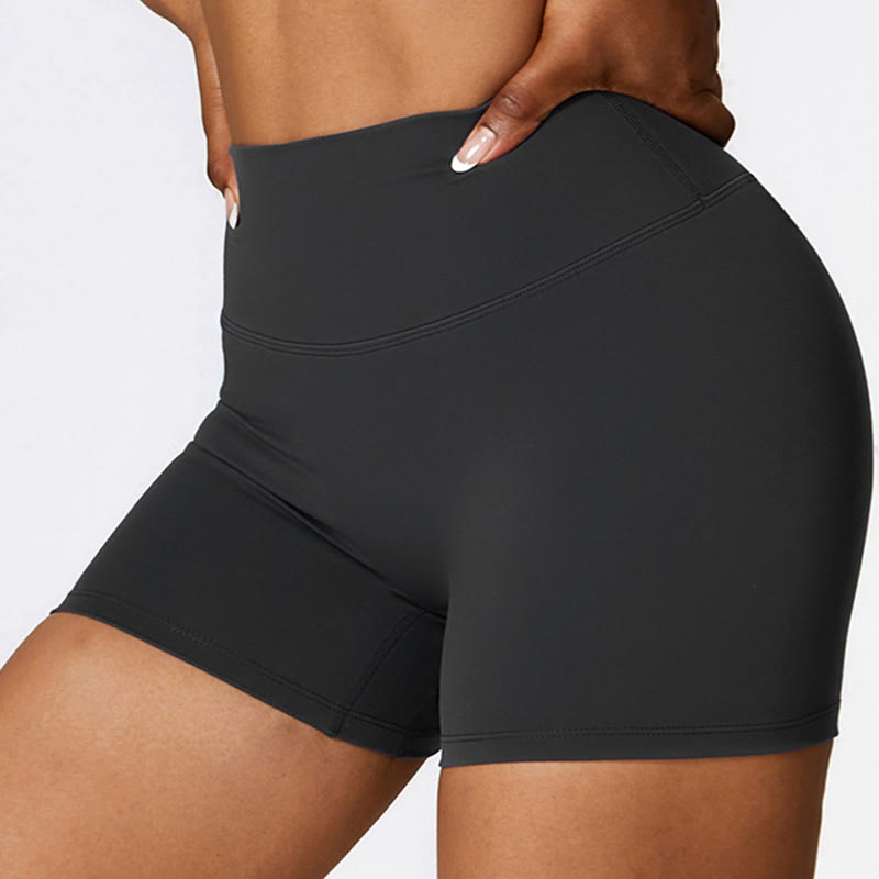 Buddha Stones Jednolity Kolor Krótki Top z Wysokim Stanem Szorty Sportowe Fitness Siłownia Joga Stroje - image 21