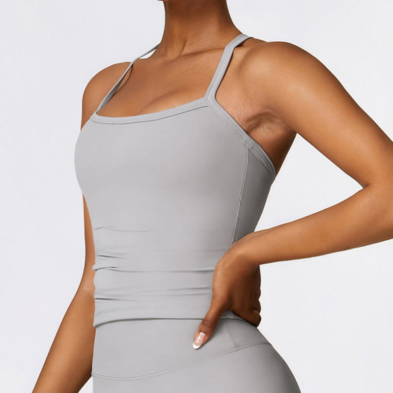 Buddha Stones Jednolity Kolor Krótki Top z Wysokim Stanem Szorty Sportowe Fitness Siłownia Joga Stroje - image 30