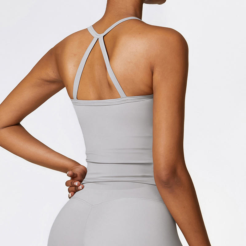 Buddha Stones Jednolity Kolor Krótki Top z Wysokim Stanem Szorty Sportowe Fitness Siłownia Joga Stroje - image 27