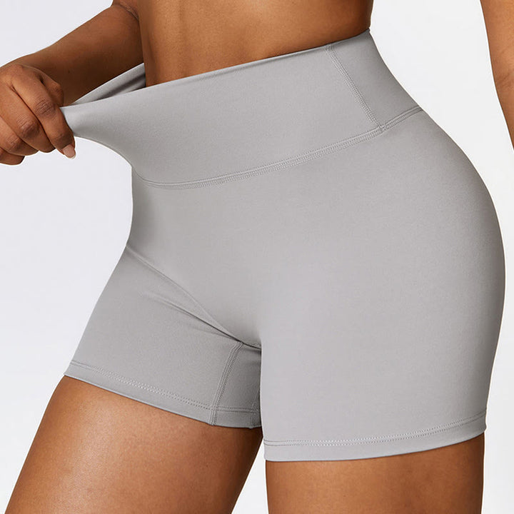 Buddha Stones Jednolity Kolor Krótki Top z Wysokim Stanem Szorty Sportowe Fitness Siłownia Joga Stroje - image 34