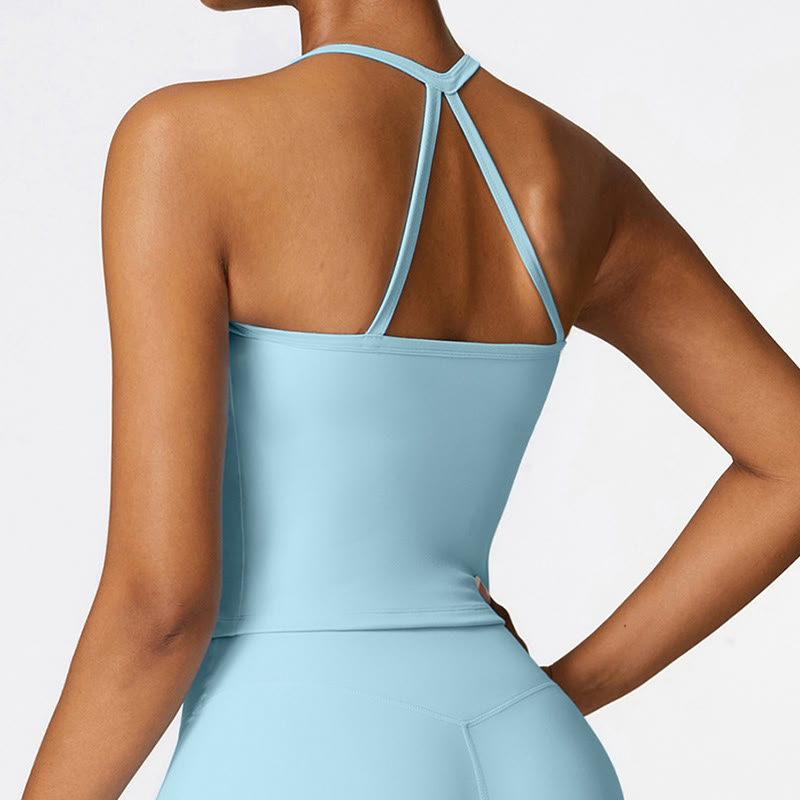 Buddha Stones Jednolity Kolor Krótki Top z Wysokim Stanem Szorty Sportowe Fitness Siłownia Joga Stroje - image 40