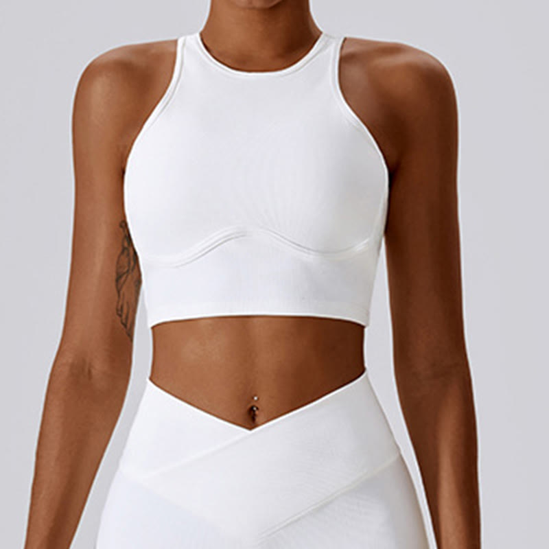 Buddha Stones Bez Rękawów Crop Tank Top Rozkloszowane Spodnie Sport Fitness Joga