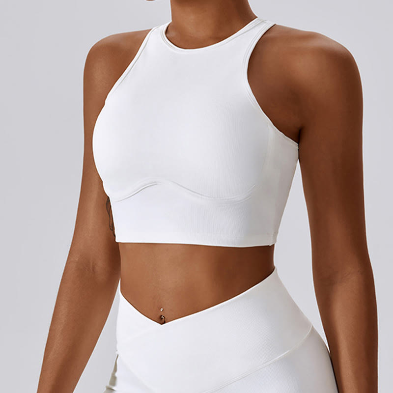 Buddha Stones Bez Rękawów Crop Tank Top Rozkloszowane Spodnie Sport Fitness Joga