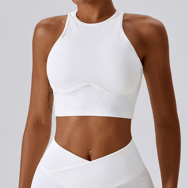 Buddha Stones Bez Rękawów Crop Tank Top Rozkloszowane Spodnie Sport Fitness Joga